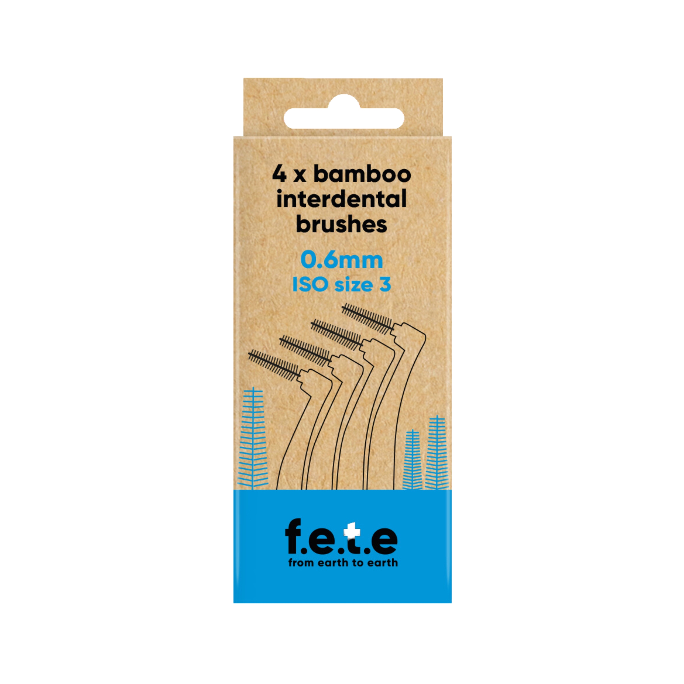 f.e.t.e Bamboo Interdental Brushes Blue (0.6mm | ISO Size 3) - Zwischenraumbürste