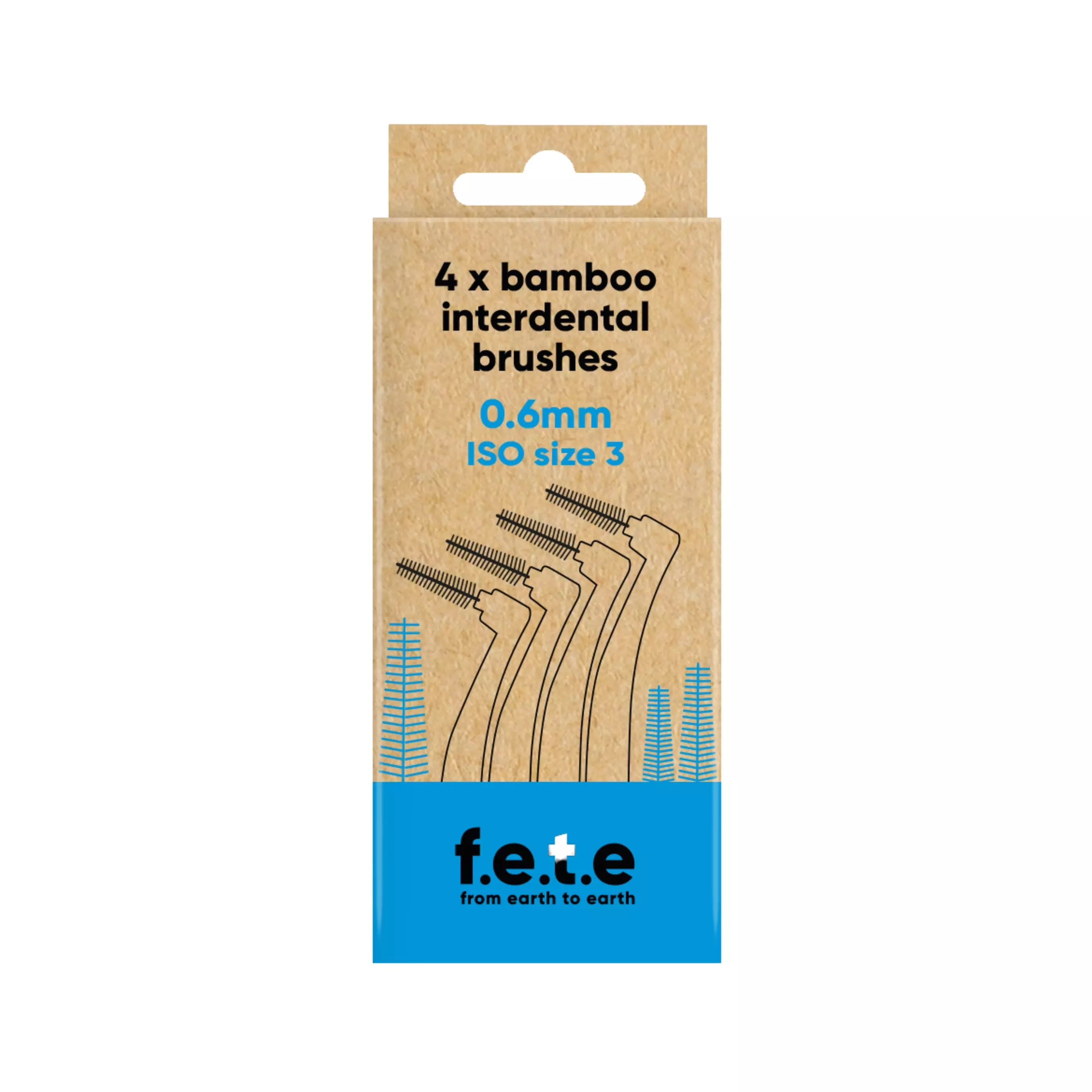 f.e.t.e Bamboo Interdental Brushes Blue (0.6mm | ISO Size 3)