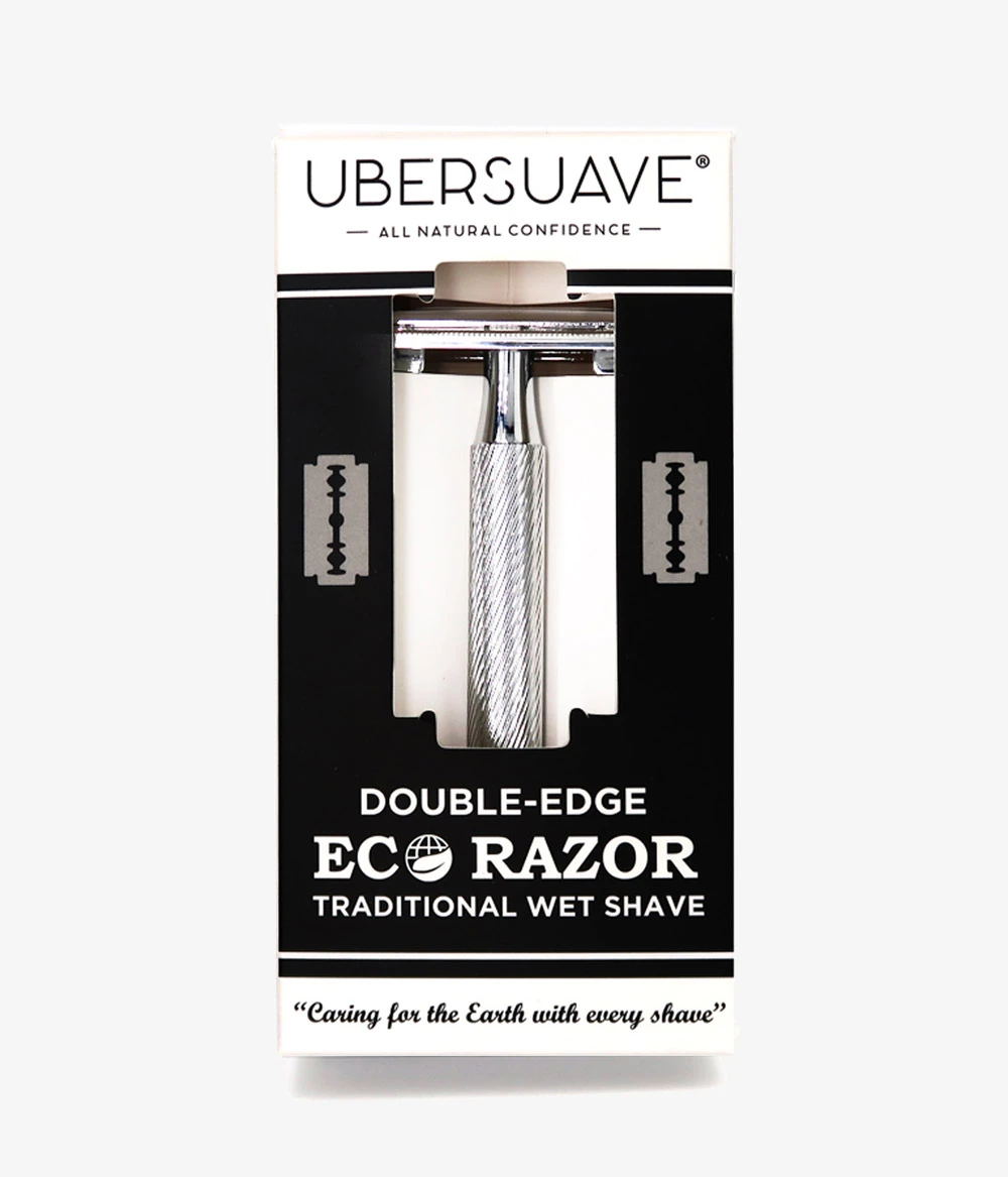 Ubersuave Eco-Razor 101S Chrome Silver Butterfly Open Double Edge Razor - Rasierhobel