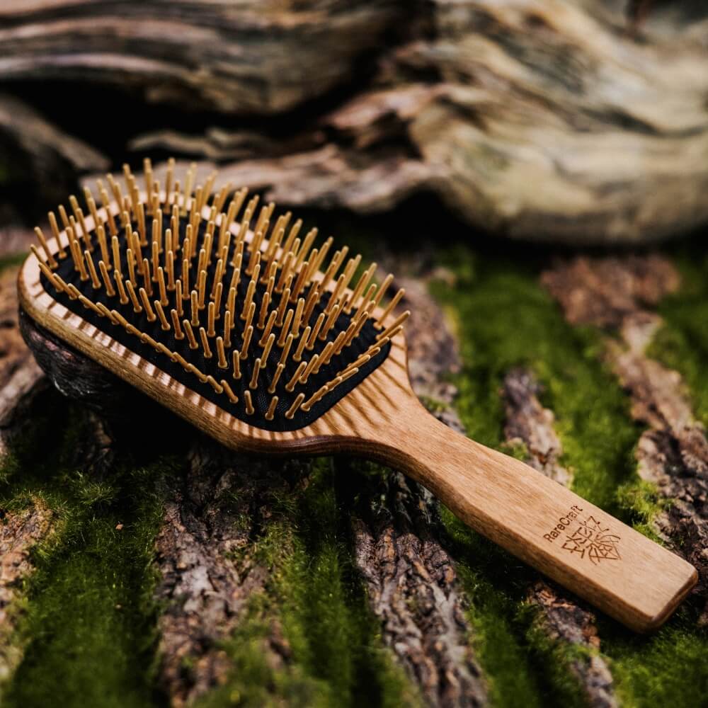 RareCraft Paddle Brush Dark Wood - Bürste