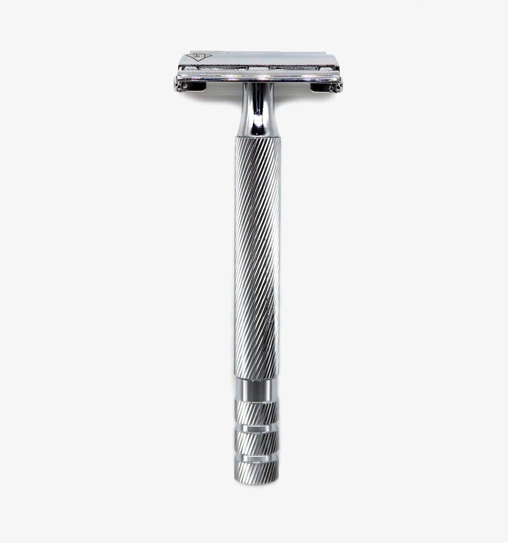 Ubersuave Eco-Razor 101S Chrome Silver Butterfly Open Double Edge Razor