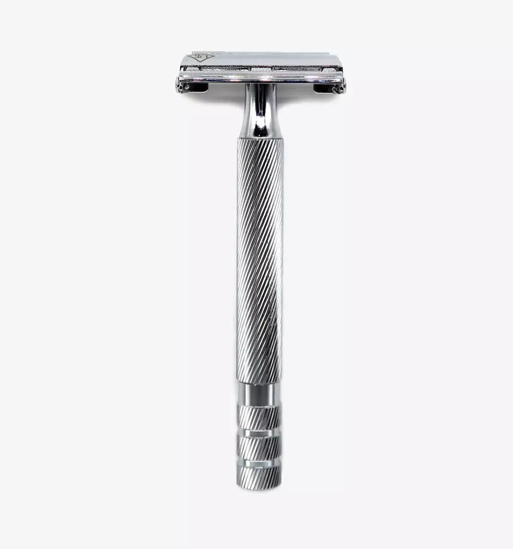 Ubersuave Eco-Razor 101S Chrome Silver Butterfly Open Double Edge Razor