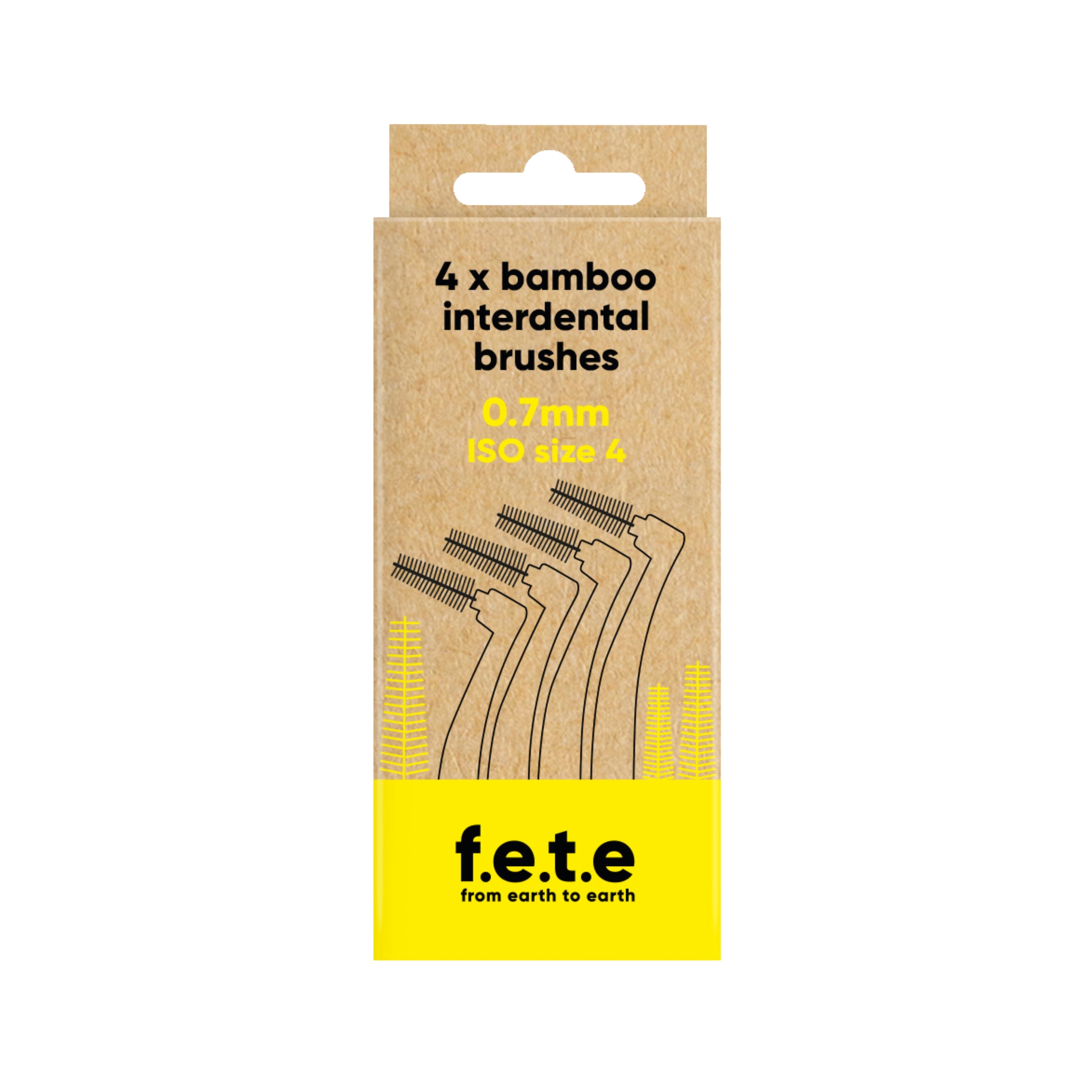 f.e.t.e Bamboo Interdental Brushes Yellow (0.7mm | ISO Size 4) - Zwischenraumbürste