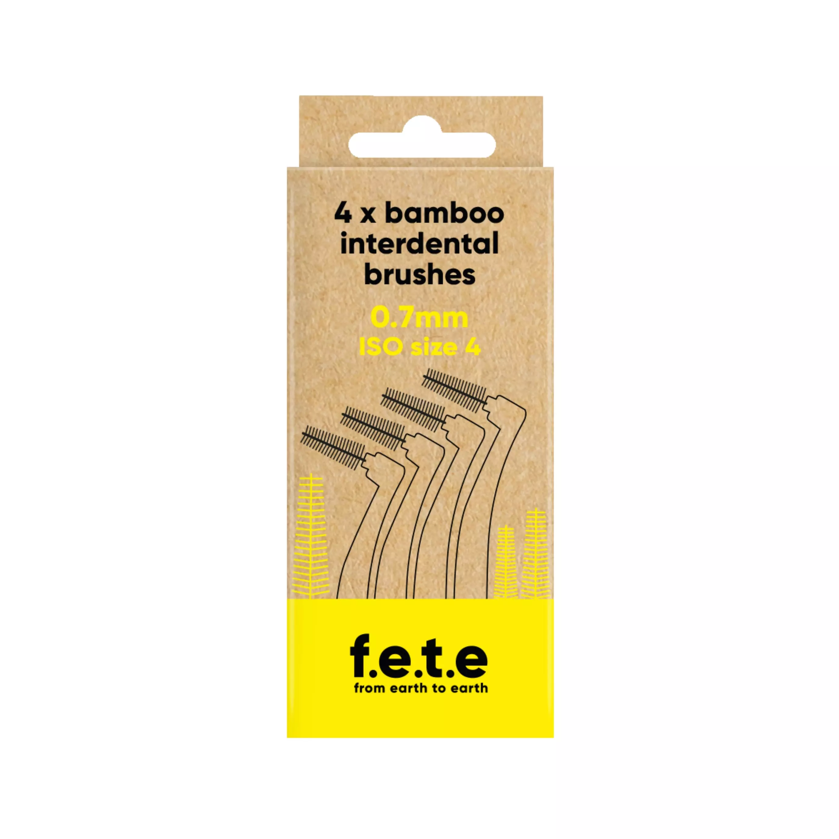 f.e.t.e Bamboo Interdental Brushes Yellow (0.7mm | ISO Size 4)