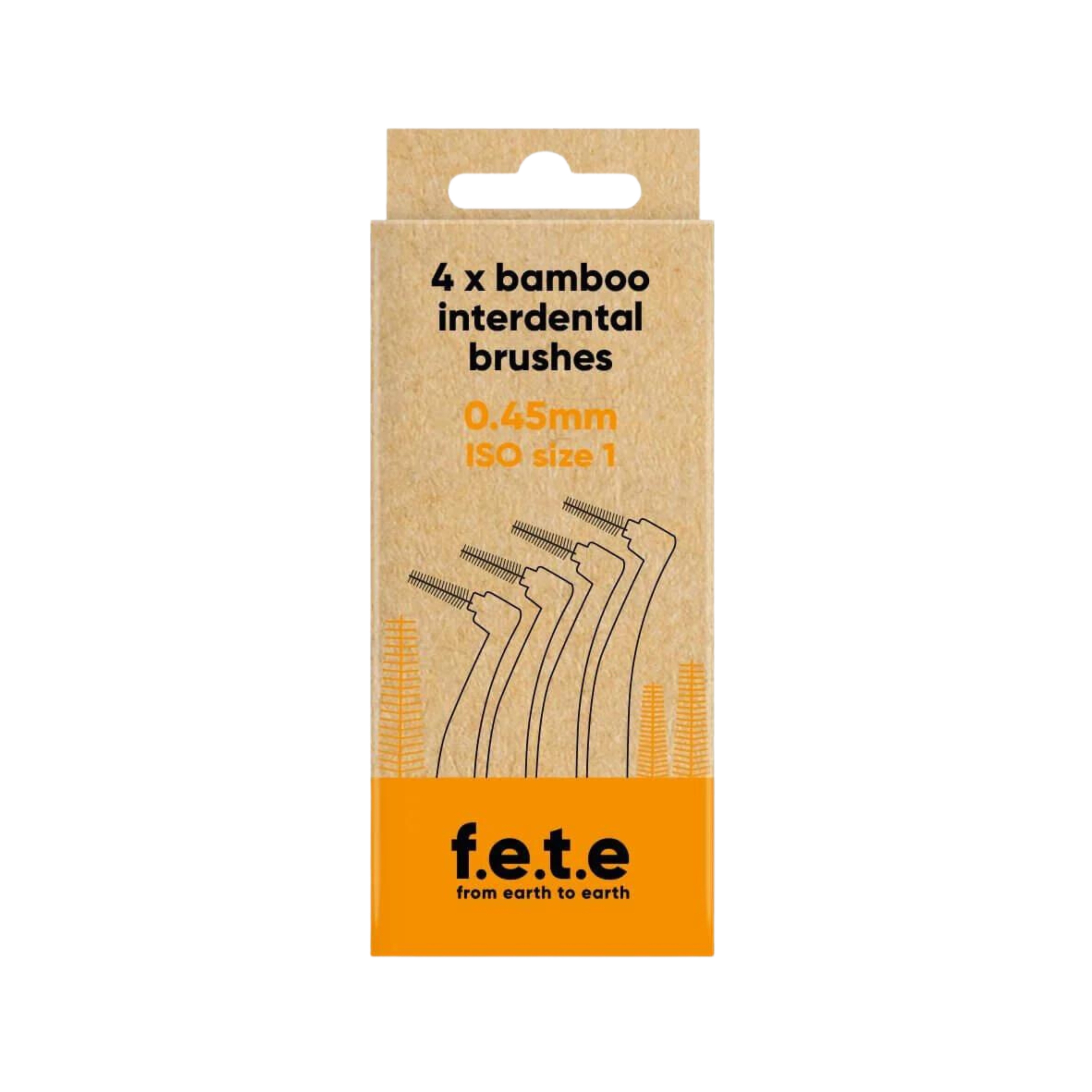 f.e.t.e Bamboo Interdental Brushes Orange (0.45mm | ISO Size 1) - Zwischenraumbürste