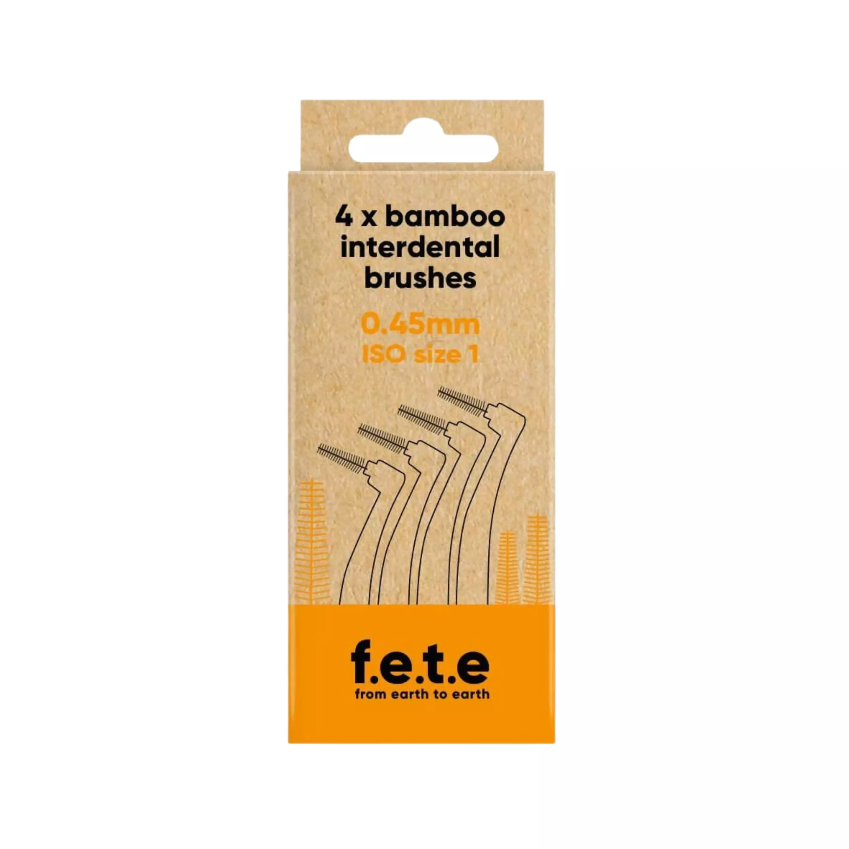 f.e.t.e Bamboo Interdental Brushes Orange (0.45mm | ISO Size 1)