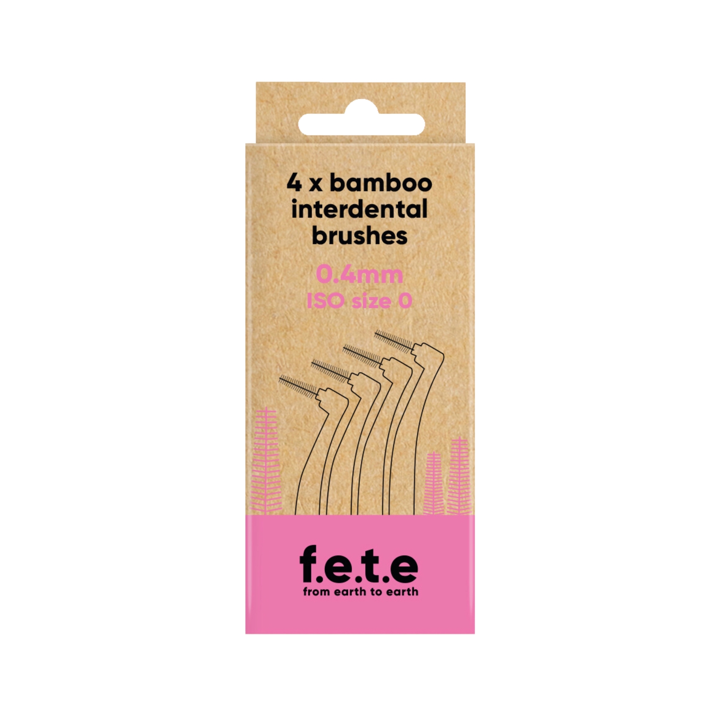 f.e.t.e Bamboo Interdental Brushes Pink (0.4mm | ISO Size 0) - Zwischenraumbürste