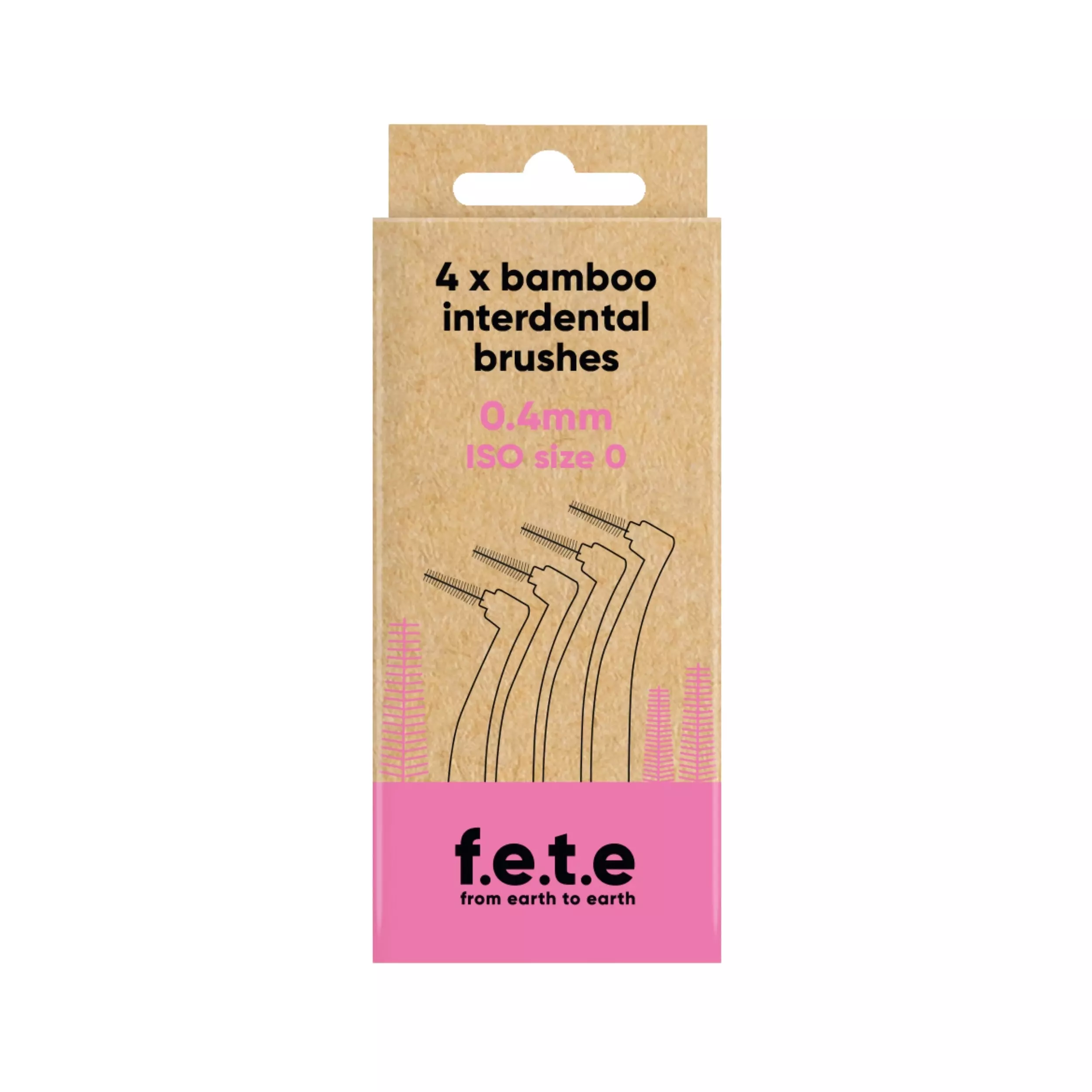 f.e.t.e Bamboo Interdental Brushes Pink (0.4mm | ISO Size 0) - Zwischenraumbürste