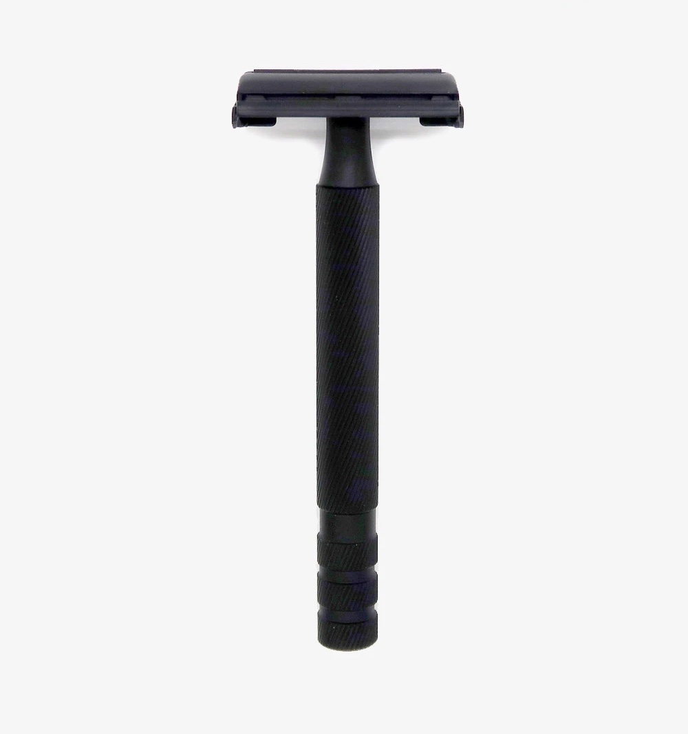 Ubersuave Eco-Razor 102B Matte Black Butterfly Open Double Edge Razor