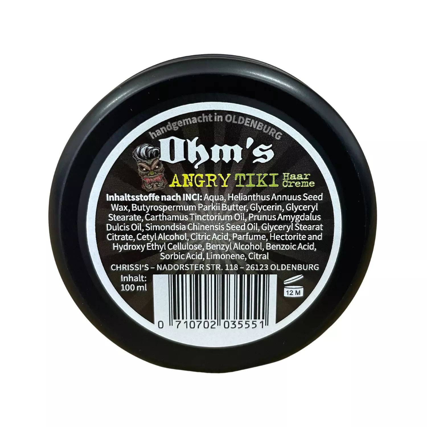 Ohm's Angry Tiki Haarcreme - Hair Cream 100ml