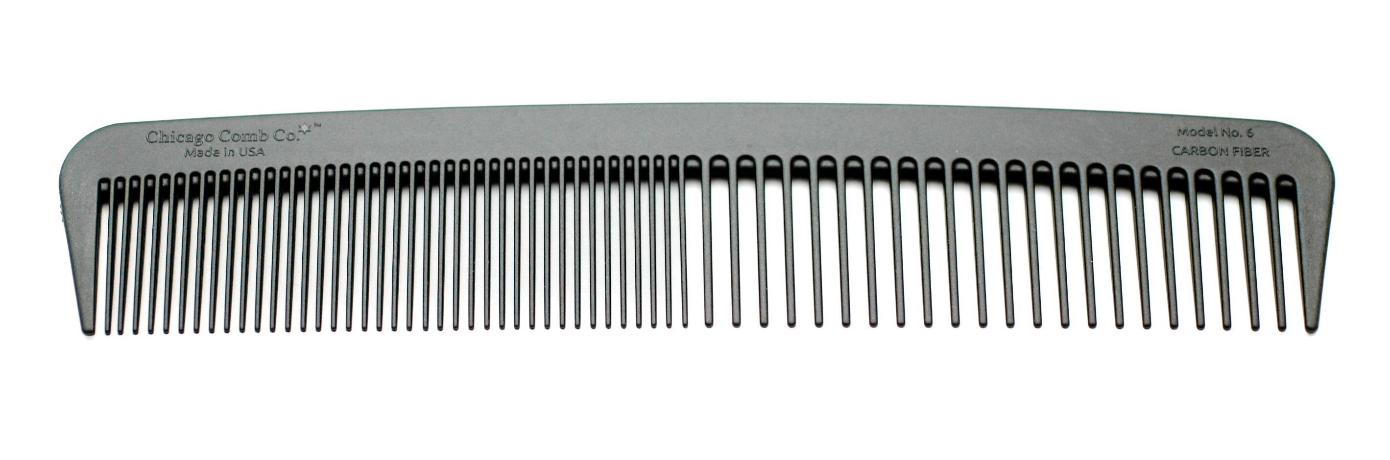 Chicago Comb Co. Model No. 6 Carbon Fiber - Kamm